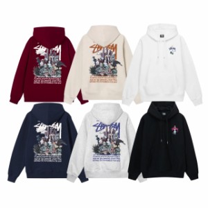 S2053 Stussy Psvchedelic Hood イリュージョン プリント ラウンドネック フード付きスウェットシャツ 男女兼用