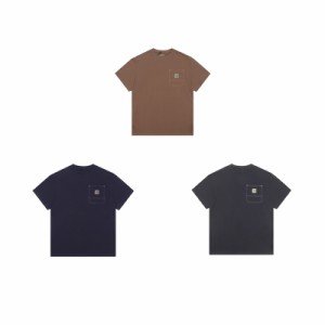 Carhartt カーハート SS23 無地 ロゴ パッチポケット ラウンドネック 半袖Tシャツ