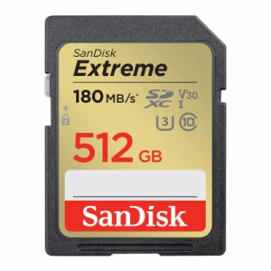 SanDisk Extreme SDXCカード 512GB UHS-I U3 V30 R:180MB/s W:130MB/s 4K対応 SDSDXVV-512G-GNCIN 海外パッケージ品 ネコポス送料無料