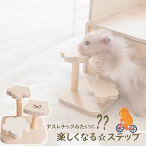 【すぐ届く】 ハムスター はしご ステップ 小動物 おもちゃ 齧り木 ケージ内装 飾り 天然木製 階段 遊び場 休息場 運動 韓国　かわいい 