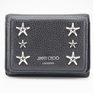 JIMMY CHOO/ジミーチュウ スター スタッズ 三つ折り財布 ブラック レディース ブランド