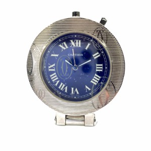 CARTIER/カルティエ トラベルクロック マストライン 置時計 シルバー レディース ブランド
