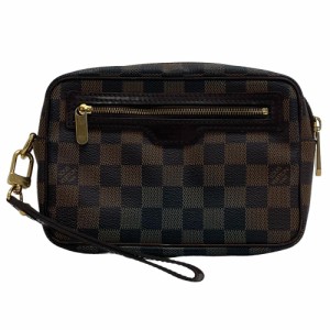 LOUIS VUITTON/ルイヴィトン ビトン N61739 ポシェット ビエ マカオ セカンド ポーチ ダミエ エベヌ レザー クラッチバッグ  ブランド