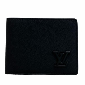 LOUIS VUITTON/ルイヴィトン ビトン M69829 ポルトフォイユ・ミュルティプル アエログラム レザー 札入れ ノワール メンズ ブランド