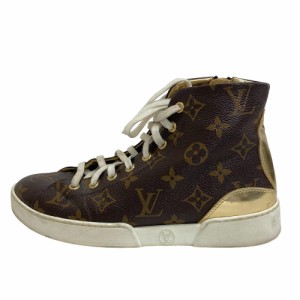 LOUIS VUITTON/ルイヴィトン ビトン CL0117 17年 ハイカットスニーカー ステラーライン モノグラム PVC スニーカー ブラウン レディース