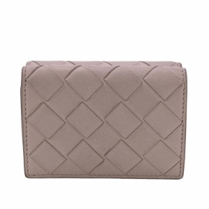 BOTTEGA VENETA/ボッテガヴェネタ  マキシイントレチャート レザー 三つ折り財布 ベージュ ユニセックス ブランド