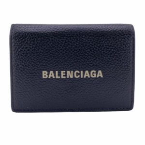 BALENCIAGA/バレンシアガ  594312 レザー 三つ折り財布 ブラック レディース ブランド