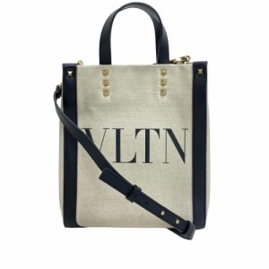 VALENTINO GARAVANI/ヴァレンティノガラヴァーニ  VLTN 2WAYハンドバッグ キャンバス ショルダーバッグ ベージュ レディース ブランド