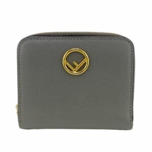 FENDI/フェンディ  8M0407 ジップアラウンド ミディアム レザー 二つ折り財布 グレー レディース ブランド