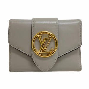 LOUIS VUITTON/ルイヴィトン ビトン M80475 ポルトフォイユ ポンヌフ レザー 三つ折り財布 グレー レディース ブランド