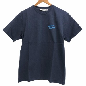 MAISON FOX/メゾンキツネ  MINI HANDWRITING CLASSIC L コットン 半袖Ｔシャツ ネイビー ユニセックス ブランド