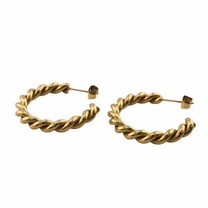 Shapes Studio/シェイプススタジオ  GOLD TWIST HOOP チタン ピアス ゴールド レディース ブランド