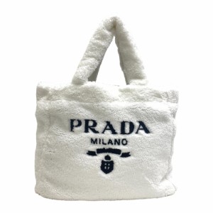 PRADA/プラダ  1BG130 パイル トートバッグ ホワイト レディース ブランド