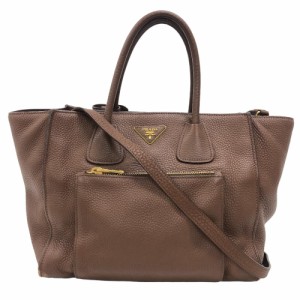 PRADA/プラダ  BN2626 2WAY ショルダーバック ヴィッテロダイノ レザー ハンドバッグ ブラウン レディース ブランド