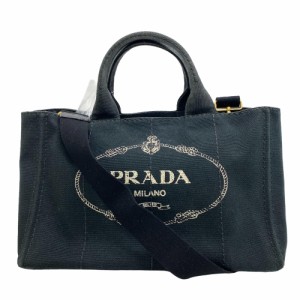 PRADA/プラダ  2WAY ハンド ショルダーバッグ カナパ キャンバス ハンドバッグ ブラック レディース ブランド