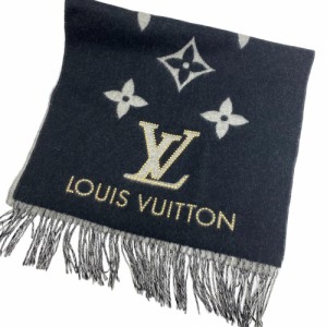 LOUIS VUITTON/ルイヴィトン ビトン LP1129 エシャルプ マフラー・レイキャビック　スタッディ− カシミヤ マフラー ブラック