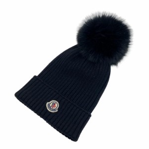 MONCLER/モンクレール  BERRETTO L ワッペン ウール ニットキャップ ブラック ユニセックス ブランド