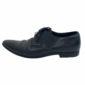 PRADA/プラダ  8 1/2 レザー デッキシューズ ブラック メンズ ブランド