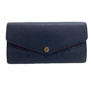 LOUIS VUITTON/ルイヴィトン ビトン M62125 ポルトフォイユ・サラ モノグラムアンプラント レザー 長財布 ネイビー レディース ブランド