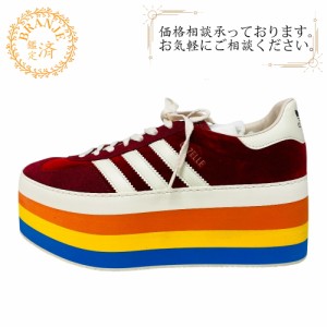 GUCCI グッチ 27 707871 スリーストライプス アディダス 厚底 ガゼル スエード スニーカー レッド メンズ ブランド
