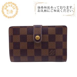 LOUIS VUITTON ルイヴィトン ビトン N61664 ポルトモネ ビエヴィエノワ エべヌ ダミエ ダミエ 二つ折り財布 ブラウン レディース ブラン