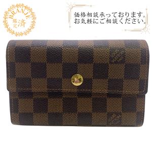 LOUIS VUITTON ルイヴィトン ビトン N61202 ポルトトレゾール エテュイ パピエ パスケース ダミエ ダミエ 二つ折り財布 ブラウン メンズ 