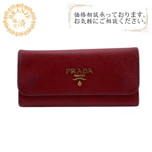 PRADA プラダ 三つ折り 6連キーケース サフィアーノ レザー キーケース レッド レディース ブランド