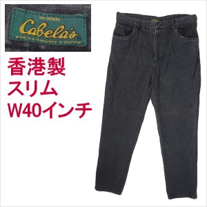 キャベラス Cabela's ジーンズ 香港製 W40インチ ブラック 黒