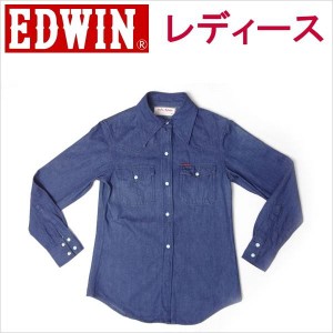 エドウィン EDWIN レディース ウェスタンシャツ デニム ワーク