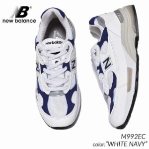 NEW BALANCE M992EC ( 白 ホワイト 紺 ネイビー 990 993 996 メンズ ) made in USA WHITE NAVY ニューバランス スニーカー 