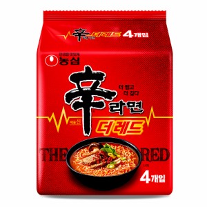 送料無料【農心】辛ラーメン　ザレッド（The Red）125ｇ×4個　韓国食品　韓国らーめん　辛らーめん　激辛　インスタント　らーめん