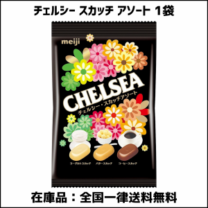 【送料無料】チェルシー 飴 明治 スカッチ アソート 1袋 93g　ヨーグルトスカッチ コーヒースカッチ バタースカッチ 【93g 1袋】