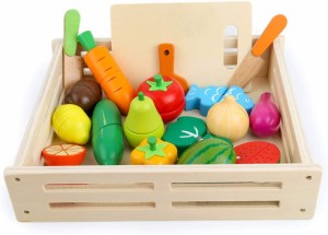 おままごとセット 木製 マグネット キッチン ごっこ遊び 木のおもちゃ 野菜 果物 食べ物 食品衛生法検査済 赤ちゃん 幼児 子ども 男の子 