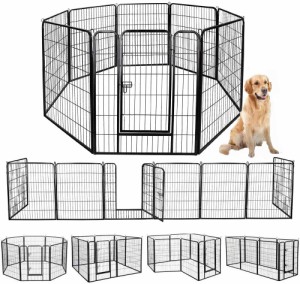 ペットフェンス 中大型犬用 ペットケージ  ペットフェンス ゲージ サークル トレーニングサークル スチール製 複数の組み合わせ 室内室外