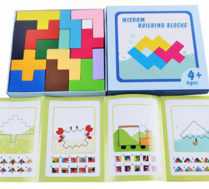 知育玩具 木製のおもちゃテトリス ブロック モンテソッリー教具 テトリス 立体パズル ブロック 教育 形合わせ