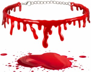ハロウィン 血まみれ ネックレス ゾンビ レディース おもしろ チョーカー 血液 小物 首飾り 赤色 面白 コスプレ ブレスレット メンズ 流