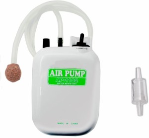 エアーポンプ 酸素提供ポンプ 携帯式エアーポンプ 釣りポンプ 乾電池式ポンプ ブクブク 逆流防止弁付き ストーン付き ホース付き 釣り用 