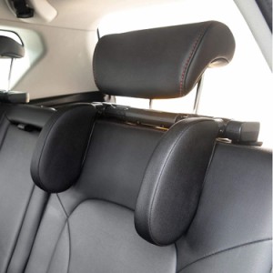 車用首枕 ヘッドレスト カーシート枕 低反発 ネックパッド 後部座席 ネッククッション 回転調節 取付簡単 ネックピロー 本革 快適柔軟 便