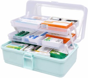 救急箱 薬箱 薬ケース お薬 箱 収納ケース 応急ボックス 収納ボックス 薬収納 3段式 取っ手付き 持ち運びしやすい おしゃれ 大容量