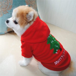 ペットの冬服、ペットのクリスマス服、小さなキツネの劇場の服、厚いフード付きのセーター