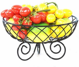 果物かご フルーツバスケット 果物展示棚 フルーツ ホルダー 家庭用ラック フルーツ スタンド 小物収納かご 果物かご 皿 かご アイロン製