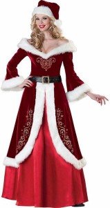 レディース サンタ ドレス 衣装 帽子 ベルトコスプレ 長袖ワンピース ロング スカート サンタクロース 仮装 コスチューム
