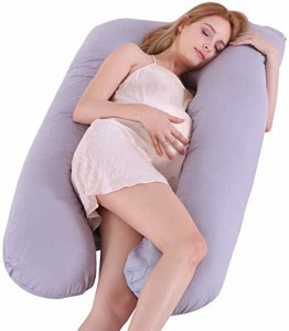 妊婦枕 U型 55インチ 授乳クッション 綿カバー 横向き寝で マタニティ ピロー 多機能 だきまくら 睡眠で健康に 抱き枕