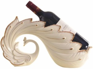 葡萄酒架 ワインラック セラミックワインはヨーロッパの高級白磁孔雀像ワインボトルホルダー棚卓上動物デコレーションワインはリビングル