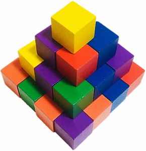 木製 ブロック 30個セット 知育 玩具 積み木 図形 算数 立方体 おもちゃ