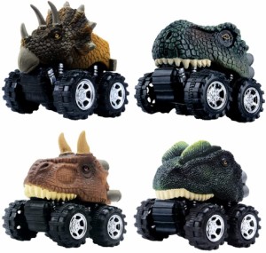 プルバックカー のおもちゃ 最高の 恐竜 モンスター トラック マシン 恐竜パーティーの記念品 ゲーム 6歳の男の子 や 子供、幼児向け ミ