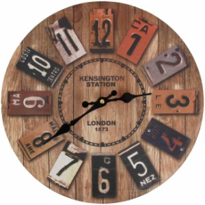 ウッド調掛け時計 時計 置き時計 ウッド 木 インテリア 男前 ウォールクロック レトロ アンティーク 西海岸風 雑貨 アメリカン ビンテー