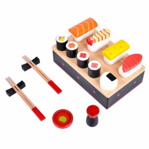 寿司おもちゃセット おままごとセット 磁石 木製 料理 厨房おもちゃ 食器 17種セット 知育玩具 100％天然素材 積み木?