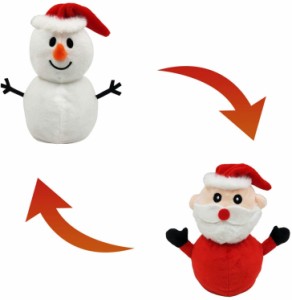 リバーシブル雪だるま人形、かわいいクリスマスぬいぐるみサンタおもちゃ、両面ぬいぐるみ雪だるまおもちゃ、ホームパーティー用のクリス