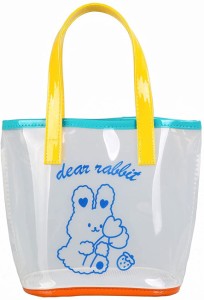 プールバッグ 透明バッグ ナップサック プール 小学生 子供 キッズ ジュニア バッグ 男の子 女の子 かわいいクマとウサギのパターン